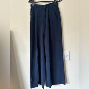 Abercrombie Tailored Ultra Wide Leg Pants - Navy